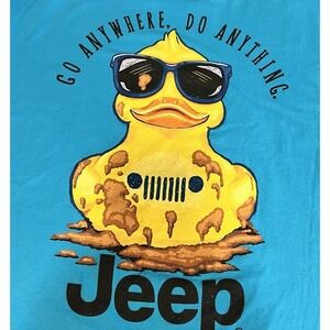 Jedco Jeep Muddy Duck Graphic T Shirt Blue Go Anywhere Crewneck Gorpcore 2X